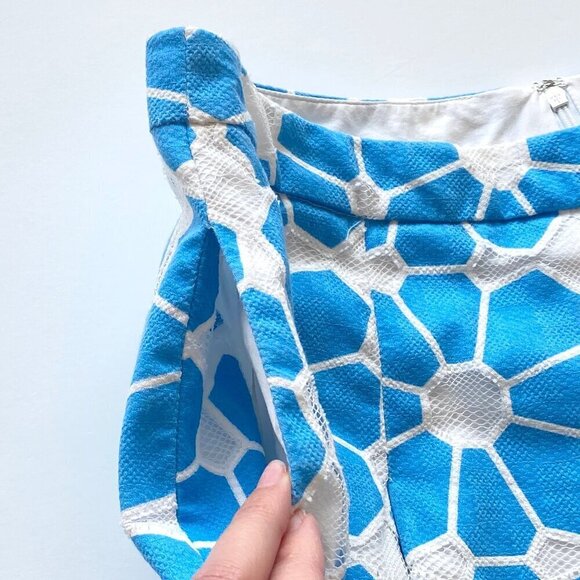 J.McLaughlin Womens Adele Midi Skirt Size 12 Hammam Tile Blue White Pockets - Picture 7 of 12